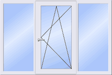 Окна трехстворчатое 2100*1400 REHAU 60